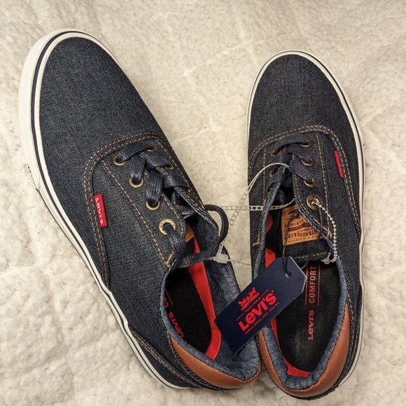 NWT Levi's Denim Leather Accent Sneakers Size 9W - Picture 3 of 6
